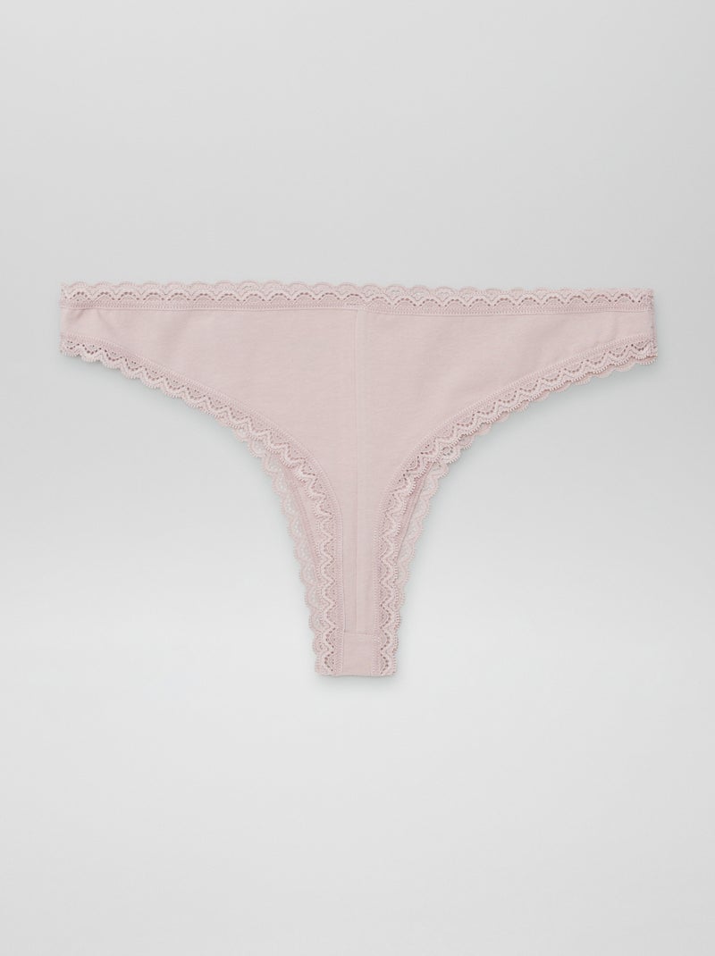 Pack de 2 braguitas brasileñas de algodón PURPURA - Kiabi