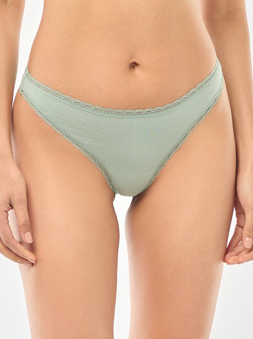 Pack de 2 braguitas brasileñas de algodón - Kiabi