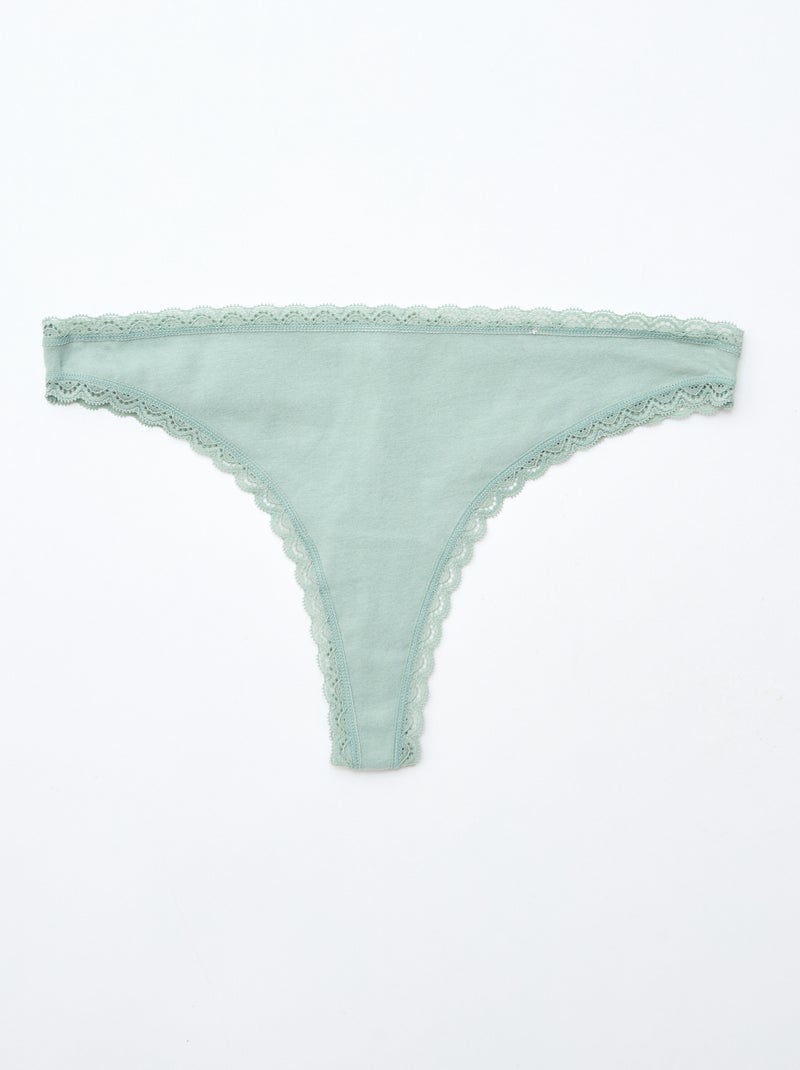Pack de 2 braguitas brasileñas de algodón VERDE - Kiabi