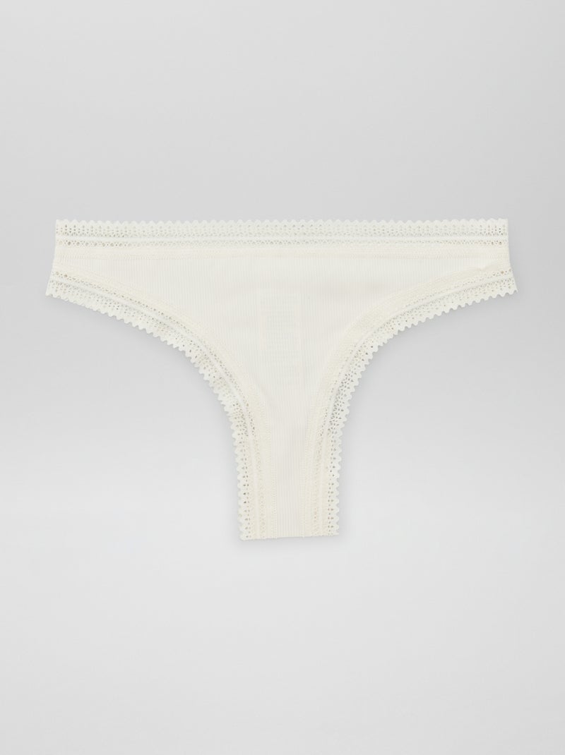 Pack de 2 braguitas brasileñas de canalé ROSA - Kiabi