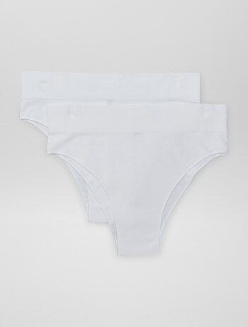 Pack de 2 braguitas brasileñas de canalé sin costuras