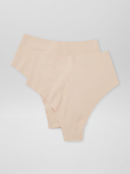 Pack de 2 braguitas brasileñas invisibles de talle alto - Kiabi