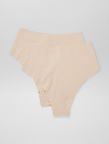 Pack de 2 braguitas brasileñas invisibles de tiro alto