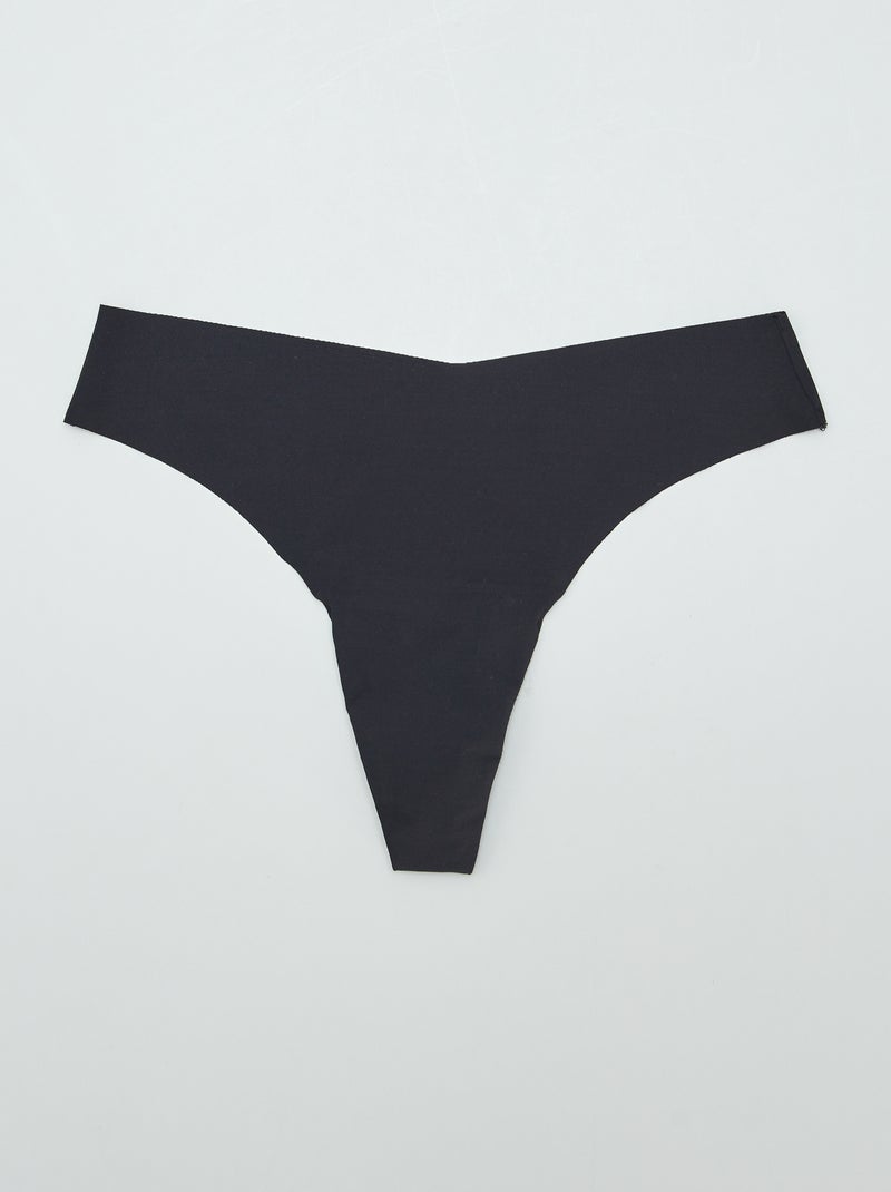 Pack de 2 braguitas brasileñas invisibles NEGRO - Kiabi