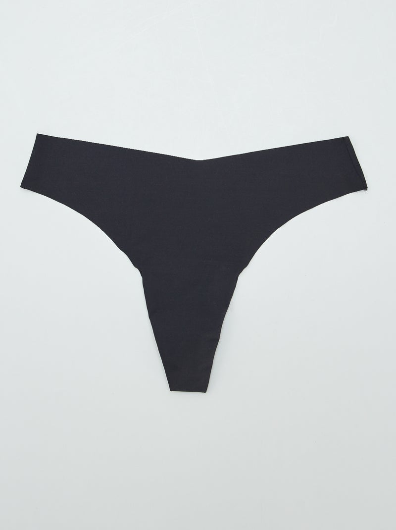 Pack de 2 braguitas brasileñas invisibles NEGRO - Kiabi