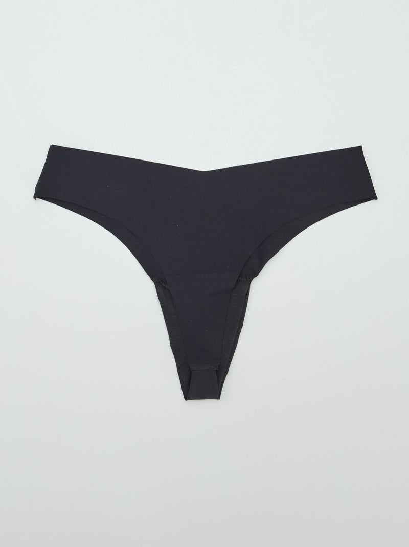 Pack de 2 braguitas brasileñas invisibles NEGRO - Kiabi