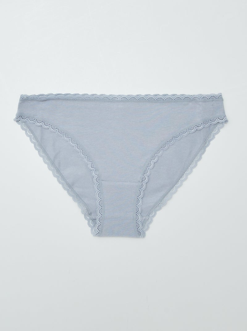 Pack de 2 braguitas de algodón AZUL - Kiabi