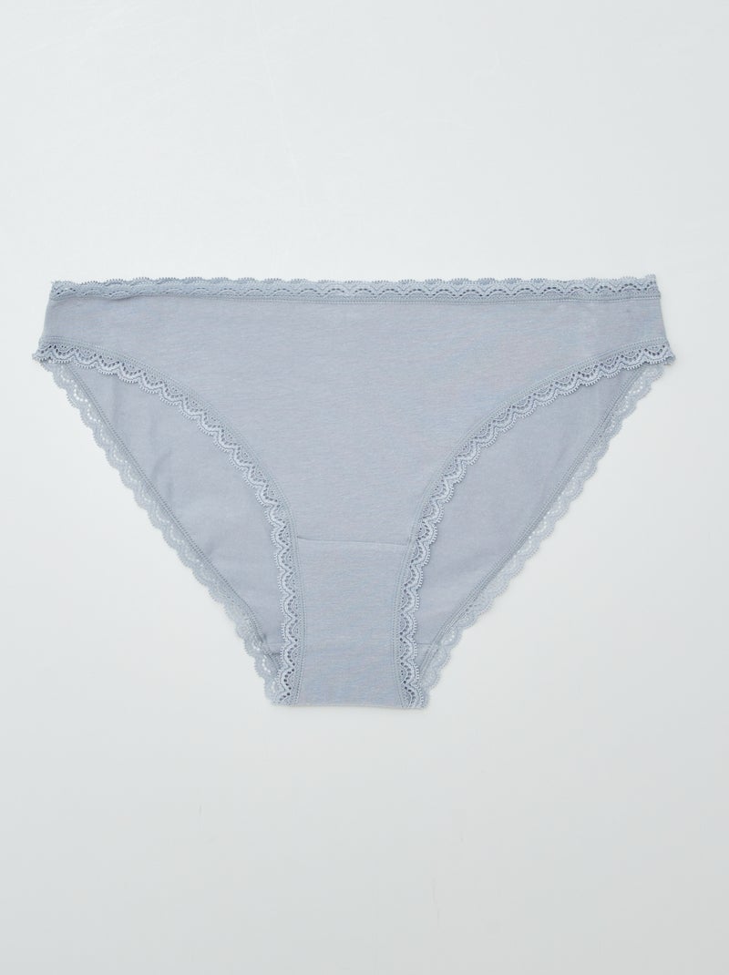 Pack de 2 braguitas de algodón AZUL - Kiabi