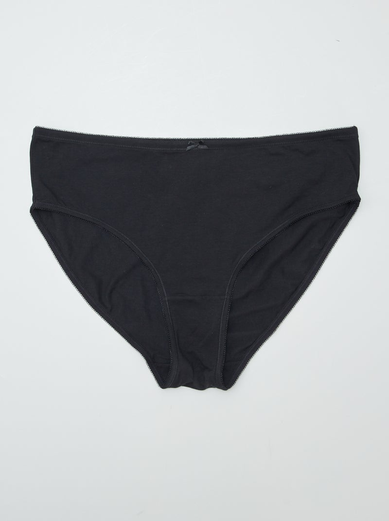 Pack de 2 braguitas de algodón NEGRO - Kiabi