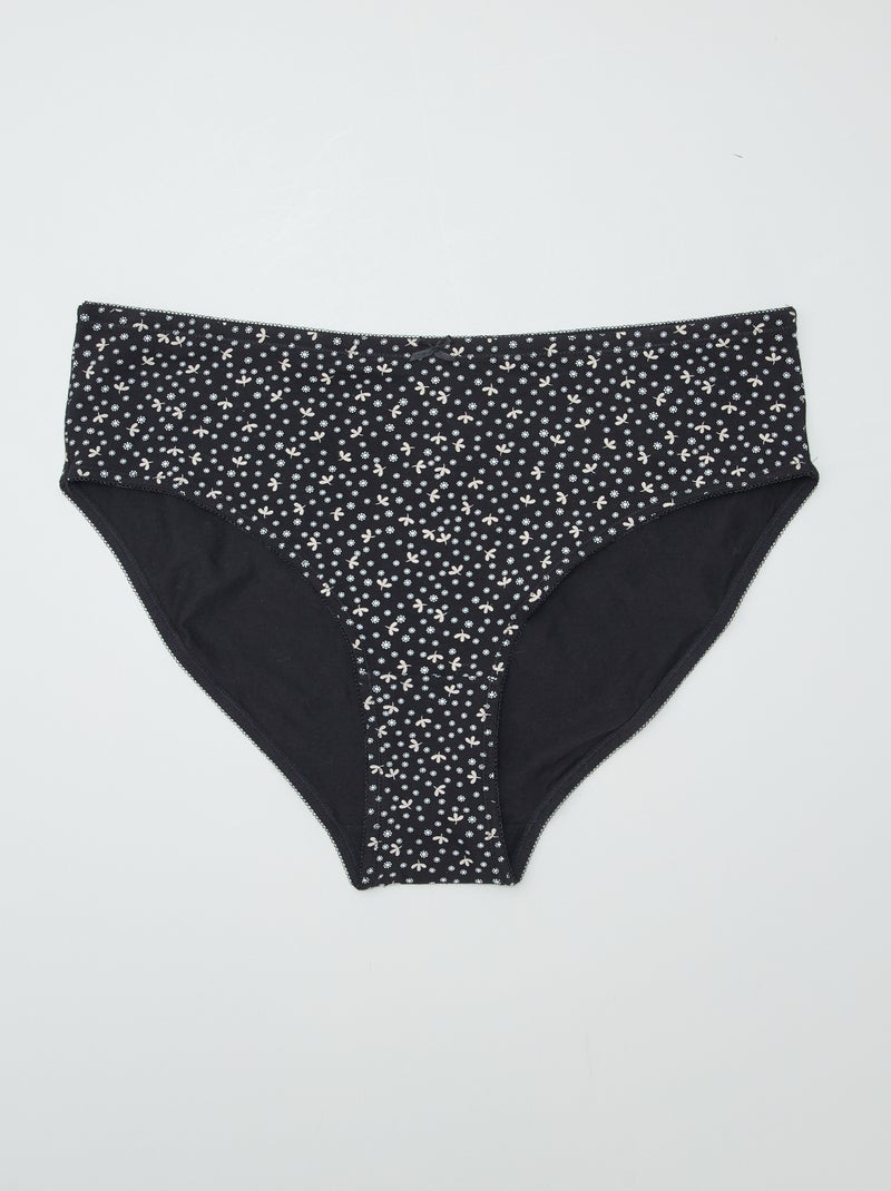 Pack de 2 braguitas de algodón NEGRO - Kiabi