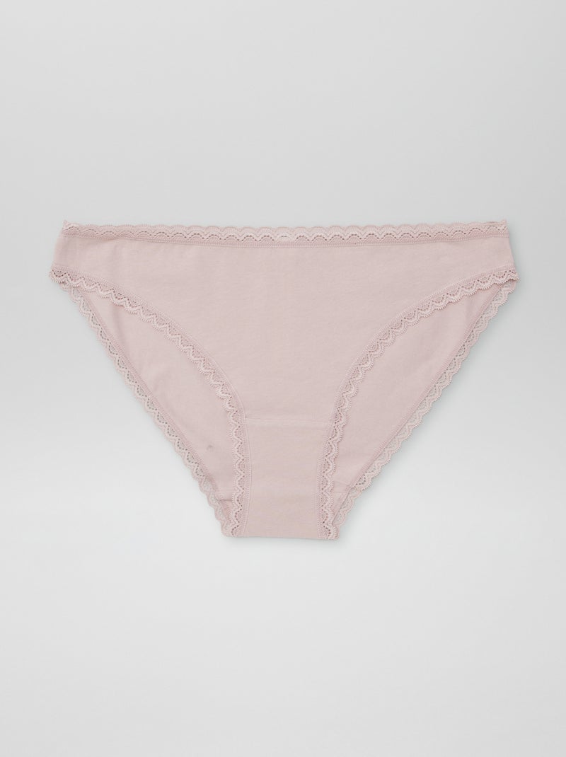 Pack de 2 braguitas de algodón PURPURA - Kiabi