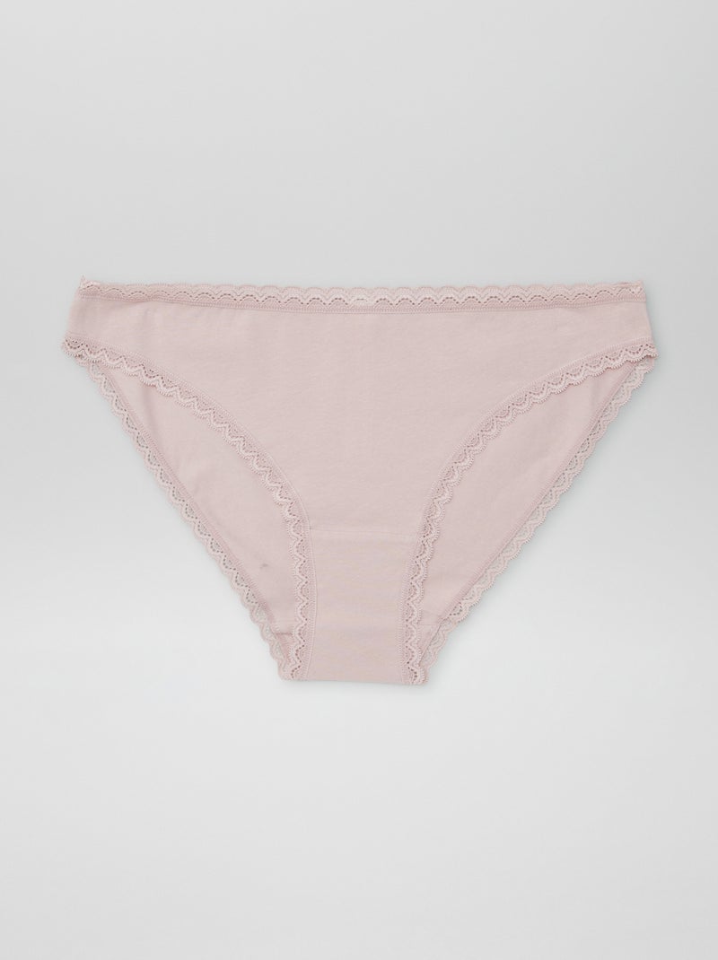 Pack de 2 braguitas de algodón PURPURA - Kiabi