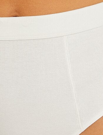 Pack de 2 braguitas de canalé fino de algodón