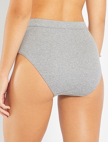 Pack de 2 braguitas de canalé fino de algodón