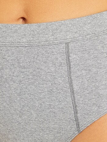 Pack de 2 braguitas de canalé fino de algodón