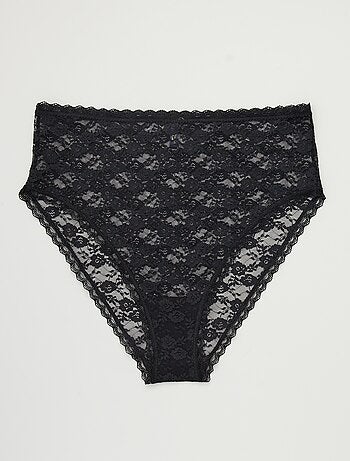 Pack de 2 braguitas de encaje de talle alto