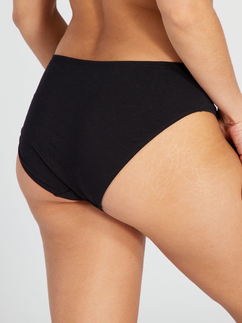 Pack de 2 braguitas de jersey - colección de fácil colocación negro - Kiabi