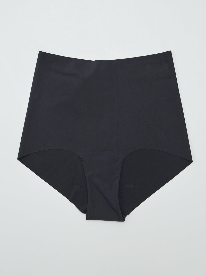 Pack de 2 braguitas de tiro alto invisibles NEGRO - Kiabi