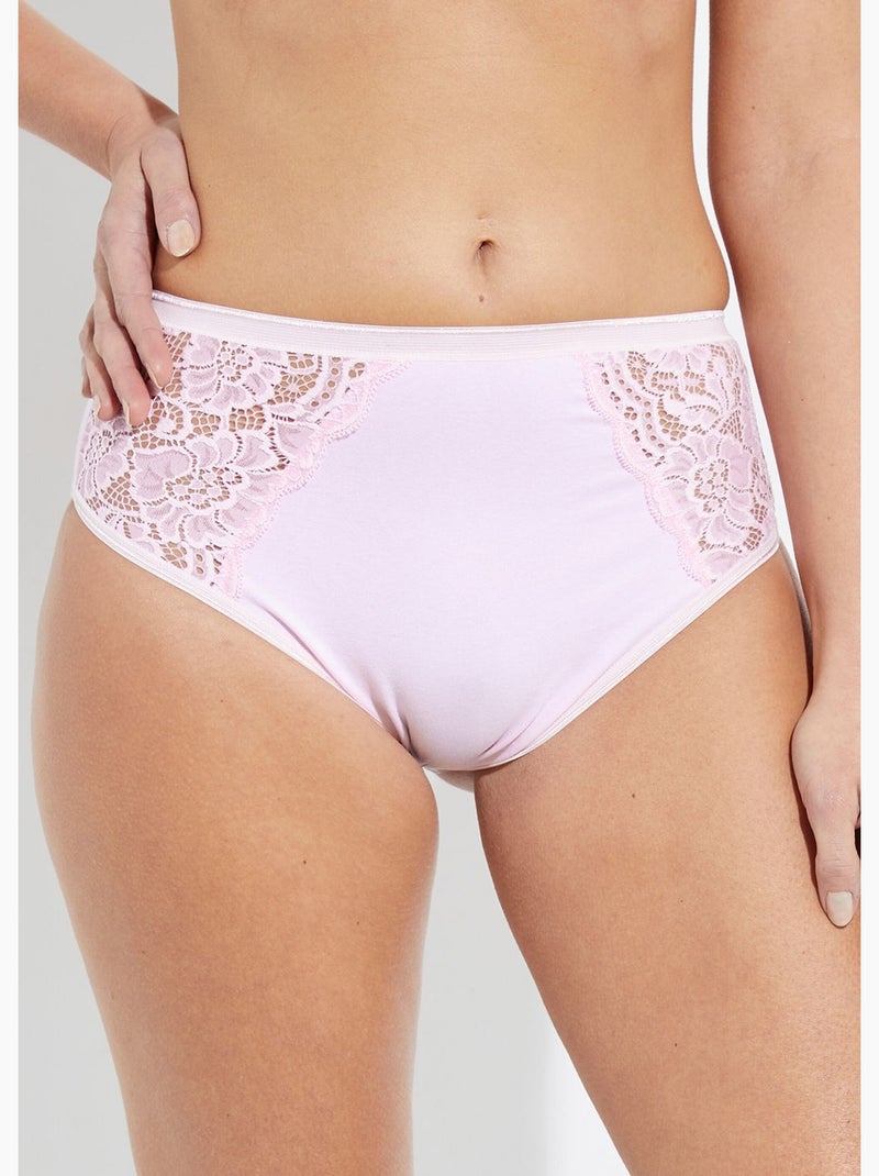 Pack de 2 braguitas ligeramente altas - Afibel Rosa - Kiabi