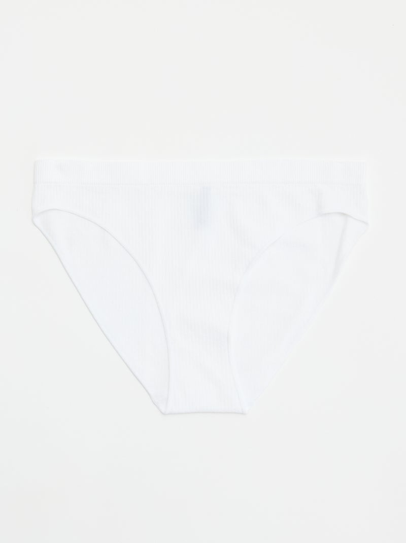 Pack de 2 braguitas lisas Blanco - Kiabi