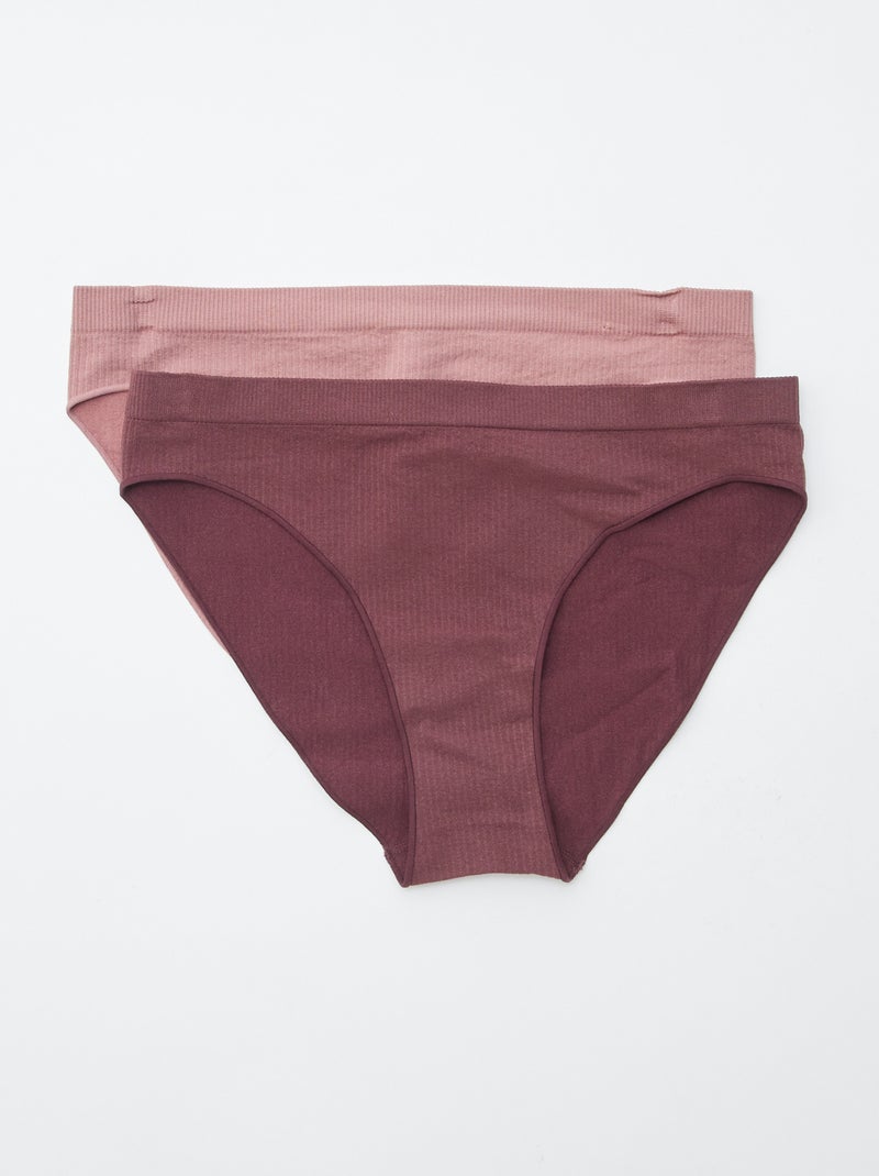Pack de 2 braguitas lisas Rosa - Kiabi