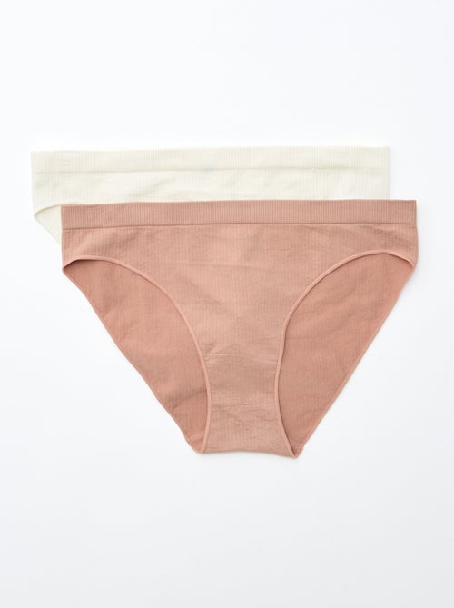 Pack de 2 braguitas lisas - Kiabi