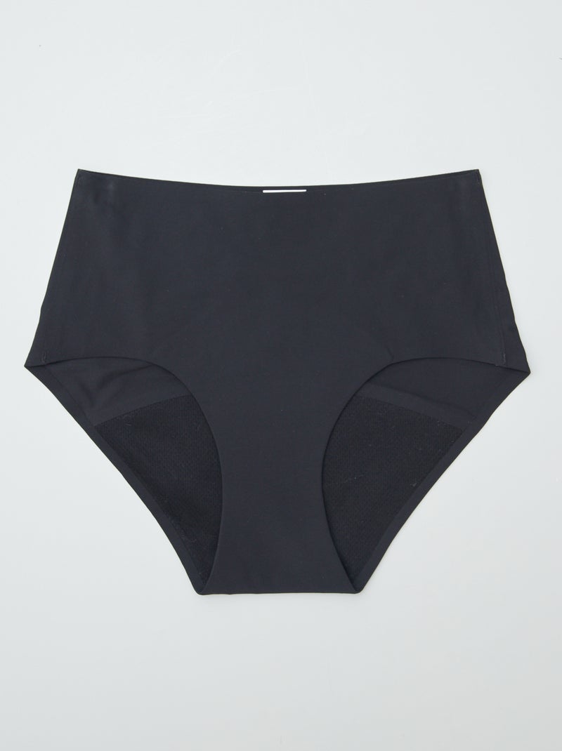 Pack de 2 braguitas menstruales flujo ligero negro - Kiabi