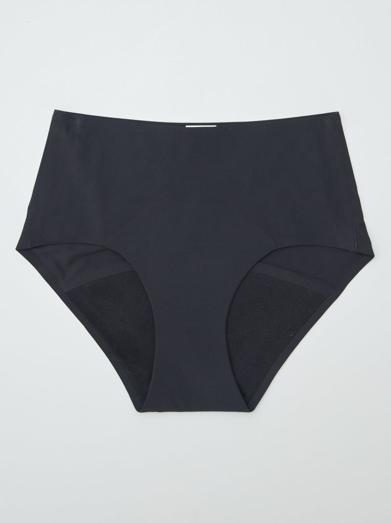 Pack de 2 braguitas menstruales flujo ligero negro - Kiabi