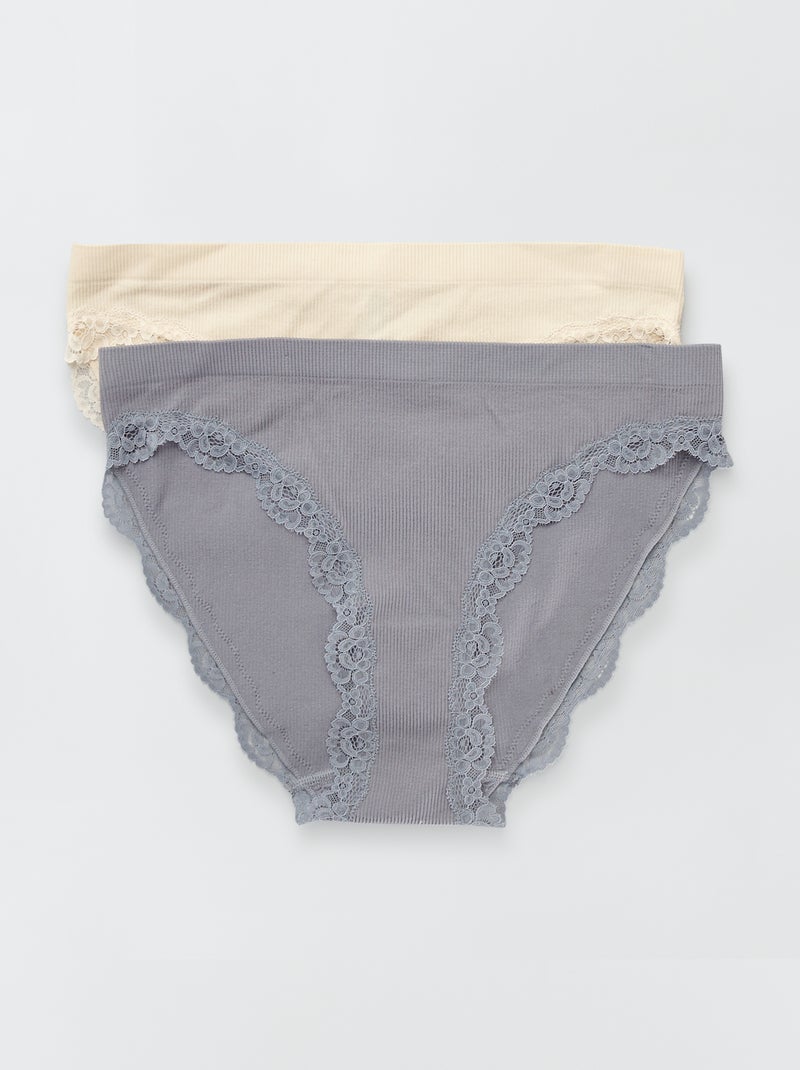 Pack de 2 braguitas sin costuras AZUL - Kiabi