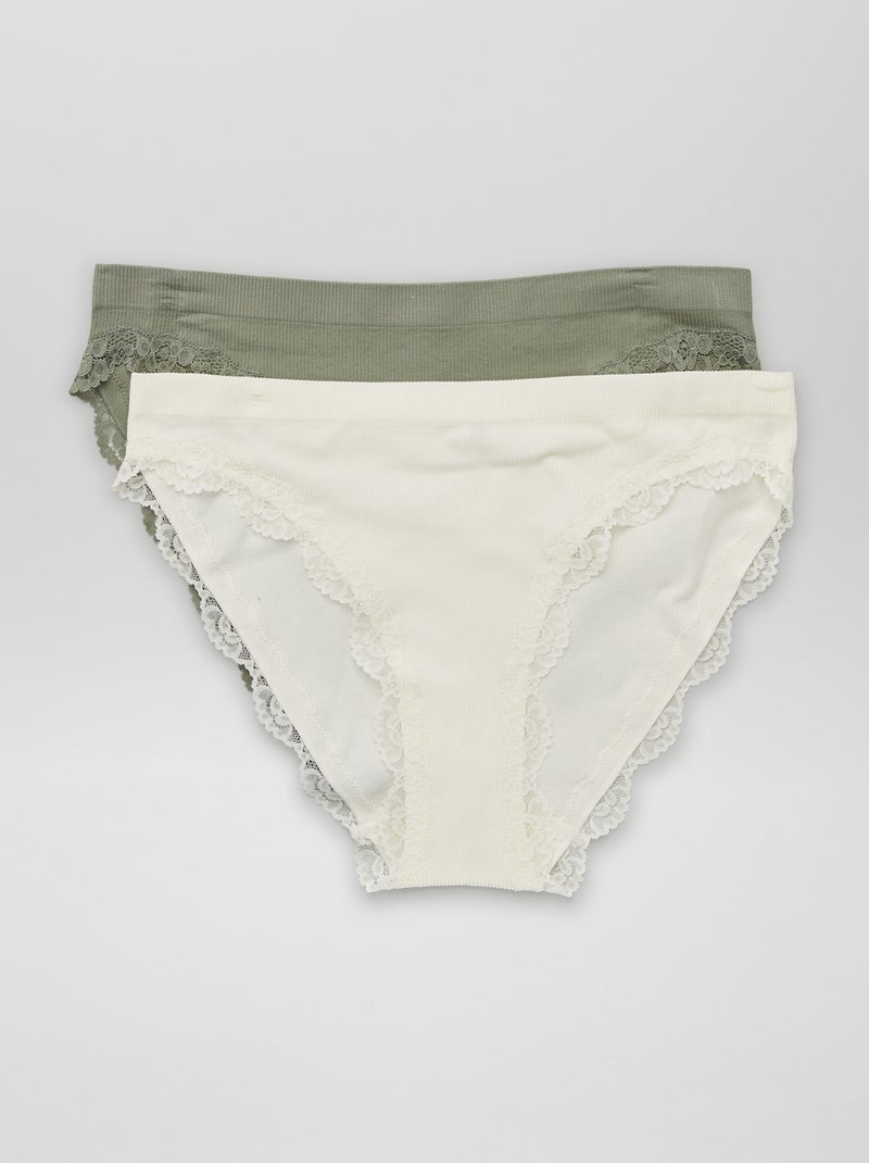 Pack de 2 braguitas sin costuras Blanco - Kiabi