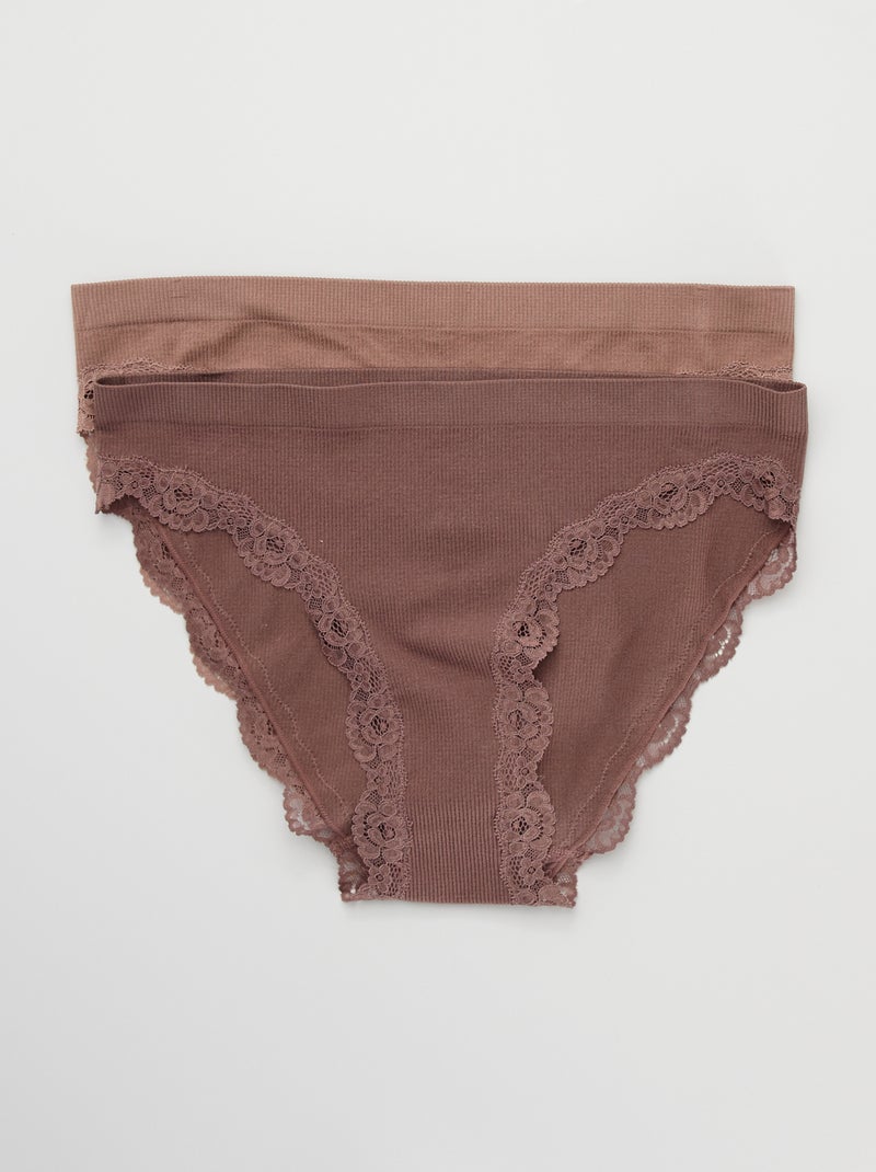 Pack de 2 braguitas sin costuras MARRON - Kiabi