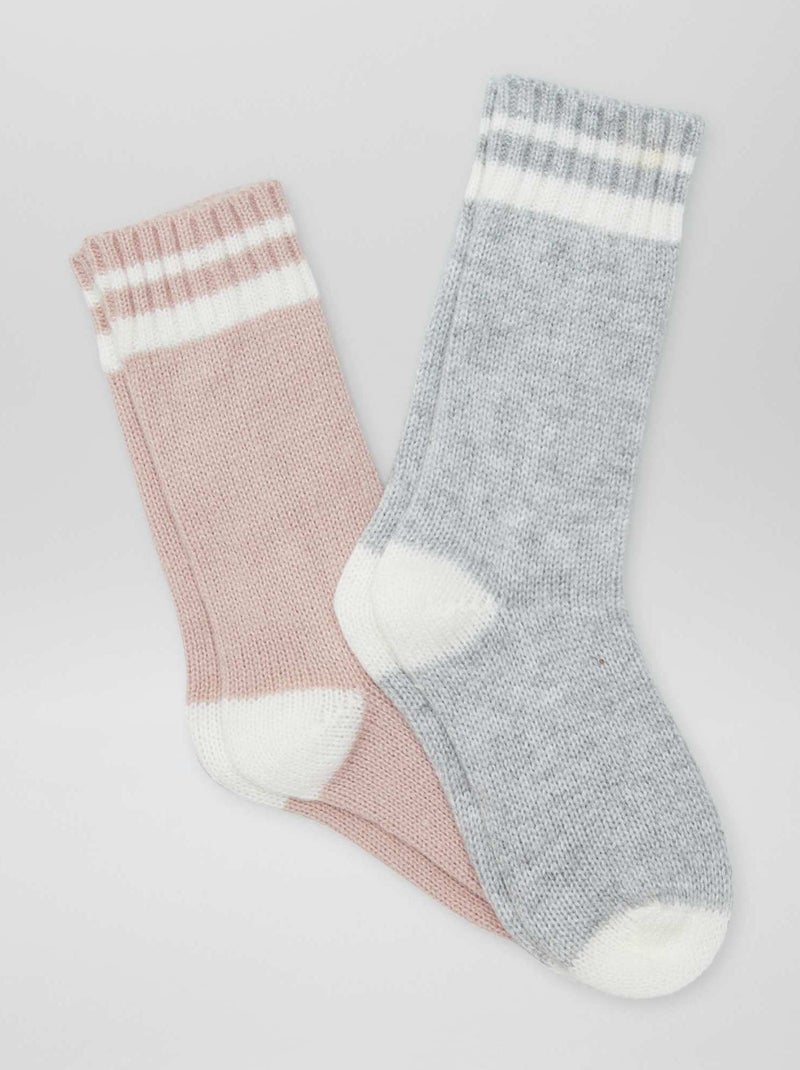 Pack de 2 calcetines altos deportivos ROSA - Kiabi