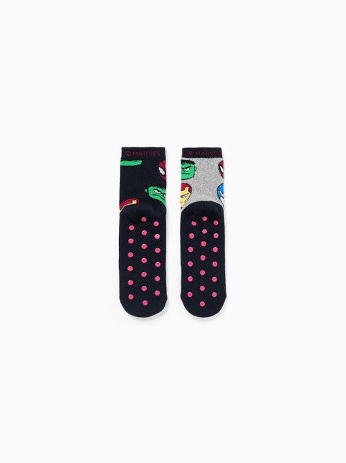 Pack de 2 calcetines antideslizantes de rizo con Marvel Heroes - Kiabi Pack de 2 calcetines antideslizantes de rizo con Marvel Heroes - Kiabi