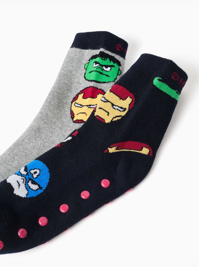 Pack de 2 calcetines antideslizantes de rizo con Marvel Heroes Gris - Kiabi