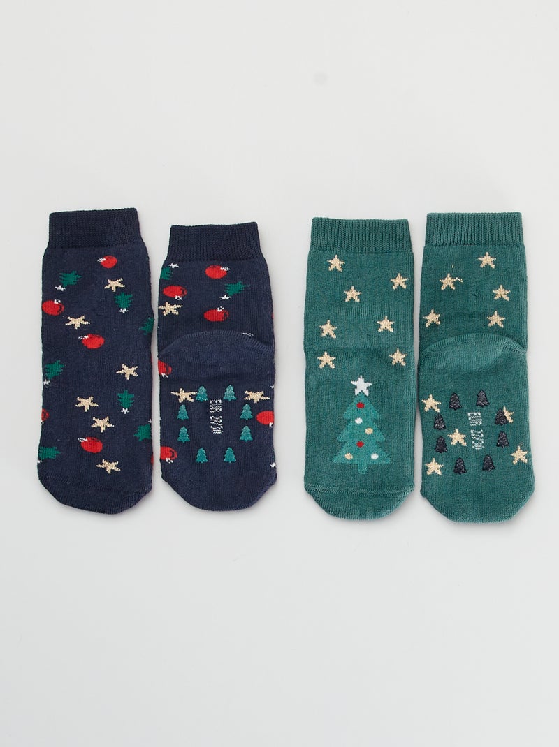 Pack de 2 calcetines antideslizantes VERDE - Kiabi