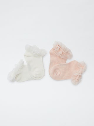 Pack de 2 calcetines con volantes