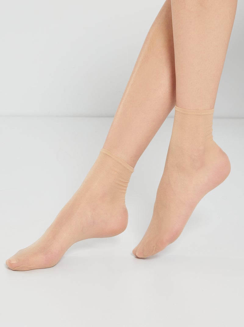 Pack de 2 calcetines de gasa nude Sublim 'DIM' 15D BEIGE - Kiabi