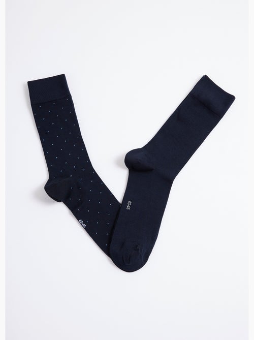 Pack de 2 calcetines de lunares y canalé - AFIBEL - Kiabi