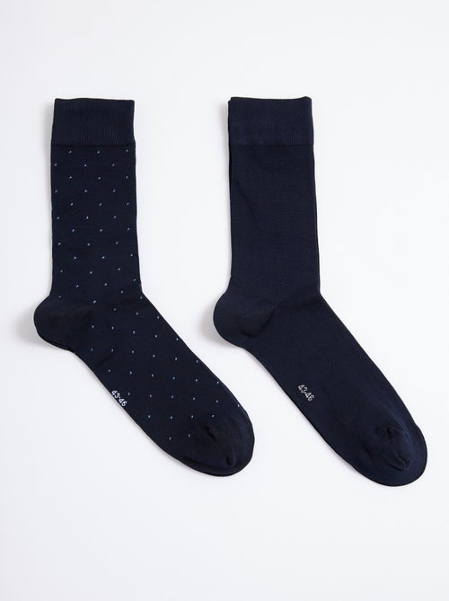 Pack de 2 calcetines de lunares y canalé - AFIBEL - Kiabi