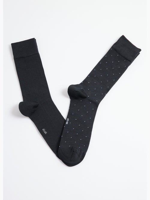 Pack de 2 calcetines de lunares y canalé - AFIBEL - Kiabi