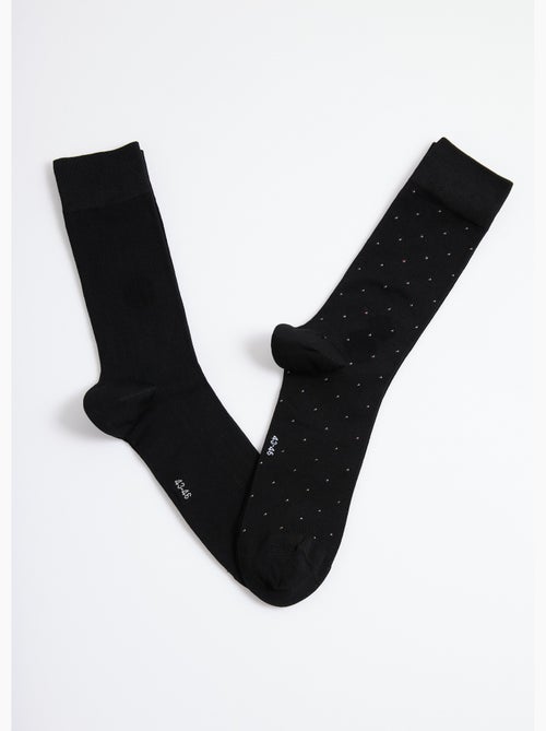 Pack de 2 calcetines de lunares y canalé - AFIBEL - Kiabi