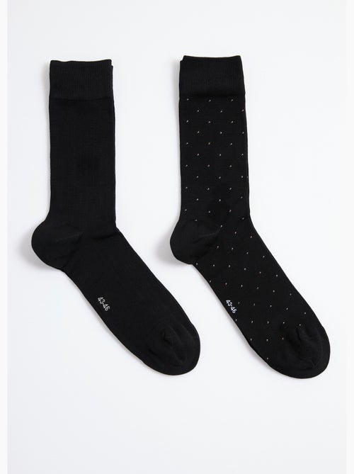 Pack de 2 calcetines de lunares y canalé - AFIBEL - Kiabi