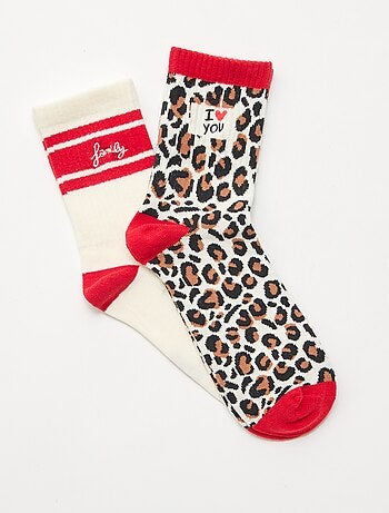 Pack de 2 calcetines estampados 'Agathe Sorlet x Kiabi' - San Valentín