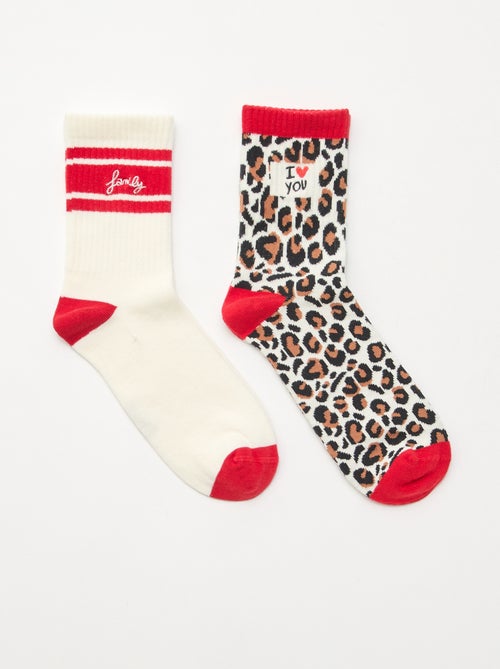 Pack de 2 calcetines estampados 'Agathe Sorlet x Kiabi' - San Valentín - Kiabi
