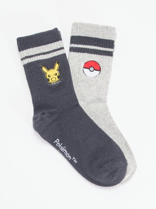 Pack de 2 calcetines fantasía \'Pokémon\' \'Pikachu\' y \'Pokéball\' - Kiabi Pack de 2 calcetines fantasía \'Pokémon\' \'Pikachu\' y \'Pokéball\' - Kiabi