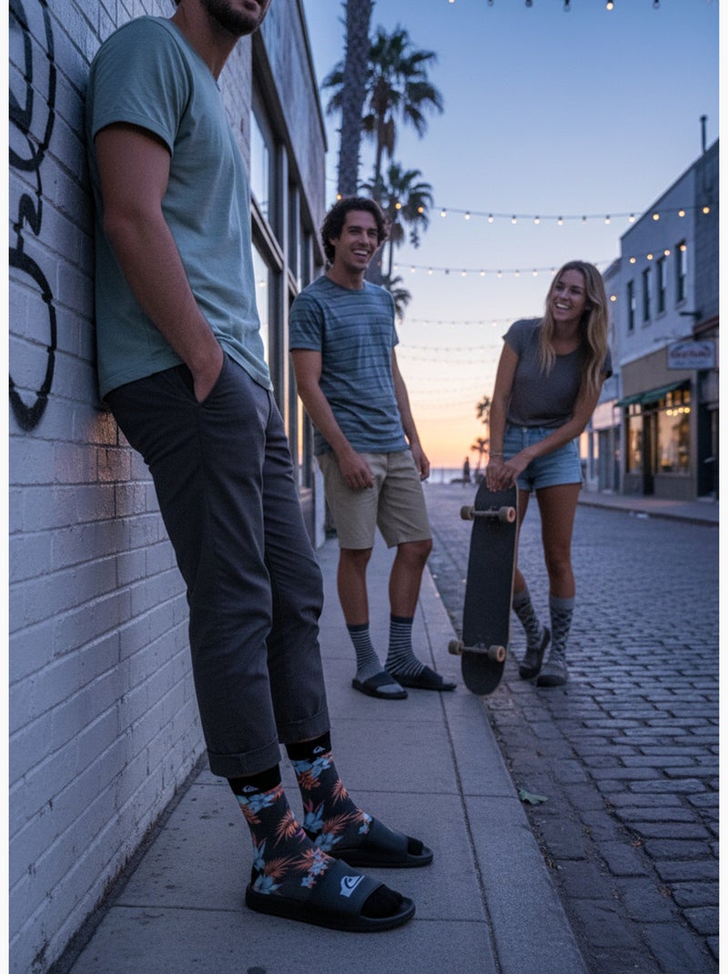 Pack de 2 calcetines hombre Crew LONG Lifestyle QUIKSILVER Gris - Kiabi