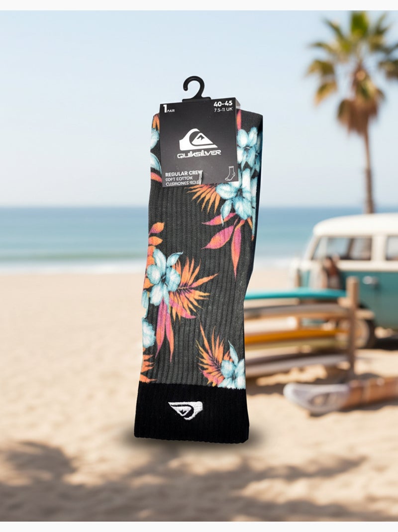 Pack de 2 calcetines hombre Crew LONG Lifestyle QUIKSILVER Gris - Kiabi