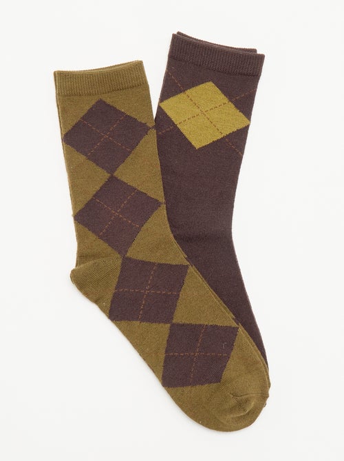 Pack de 2 calcetines tobilleros estampados - Kiabi