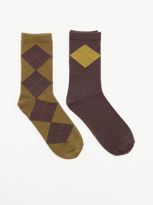 Pack de 2 calcetines tobilleros estampados - Kiabi