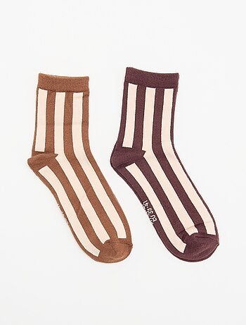 Pack de 2 calcetines tobilleros estampados